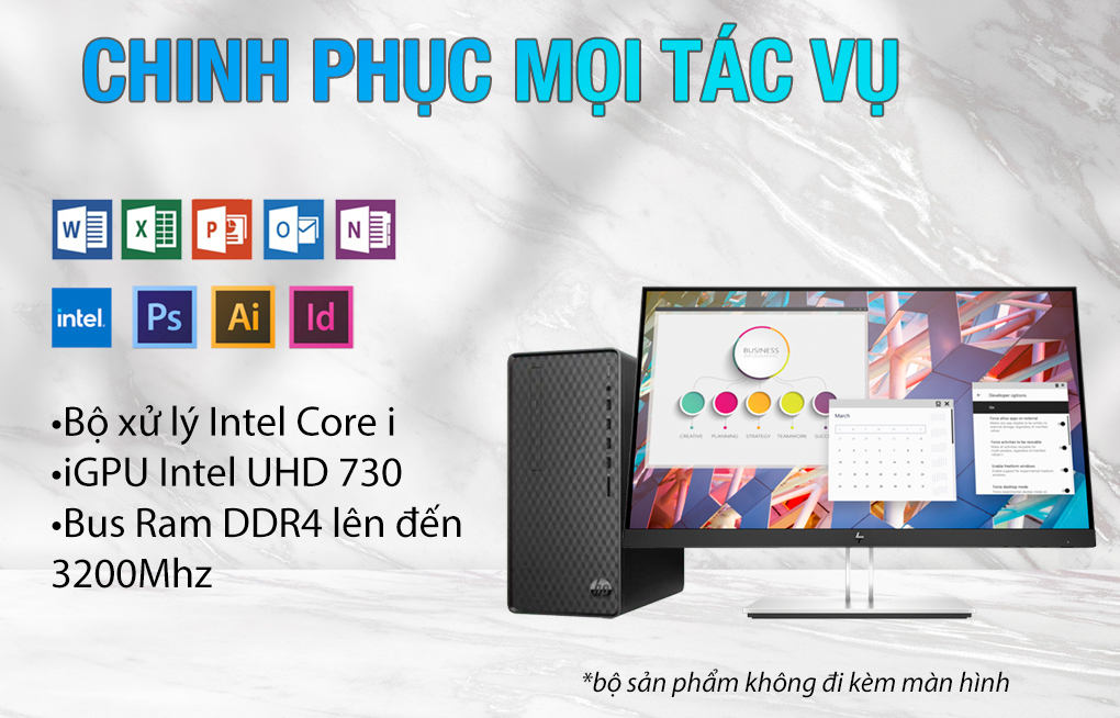 PC HP M01-F2029d(77B55PA) i3-12100/8GB/256GB SSD/Win11/K+M/Wifi ac,black