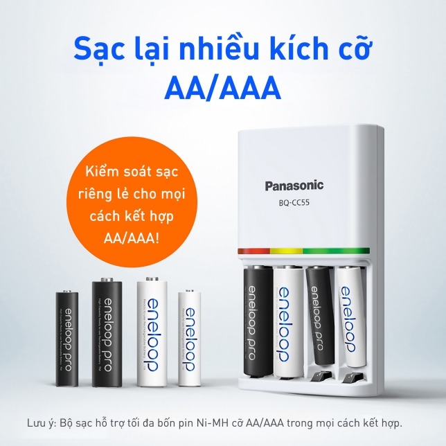 Bộ sạc pin Panasonic Eneloop KK