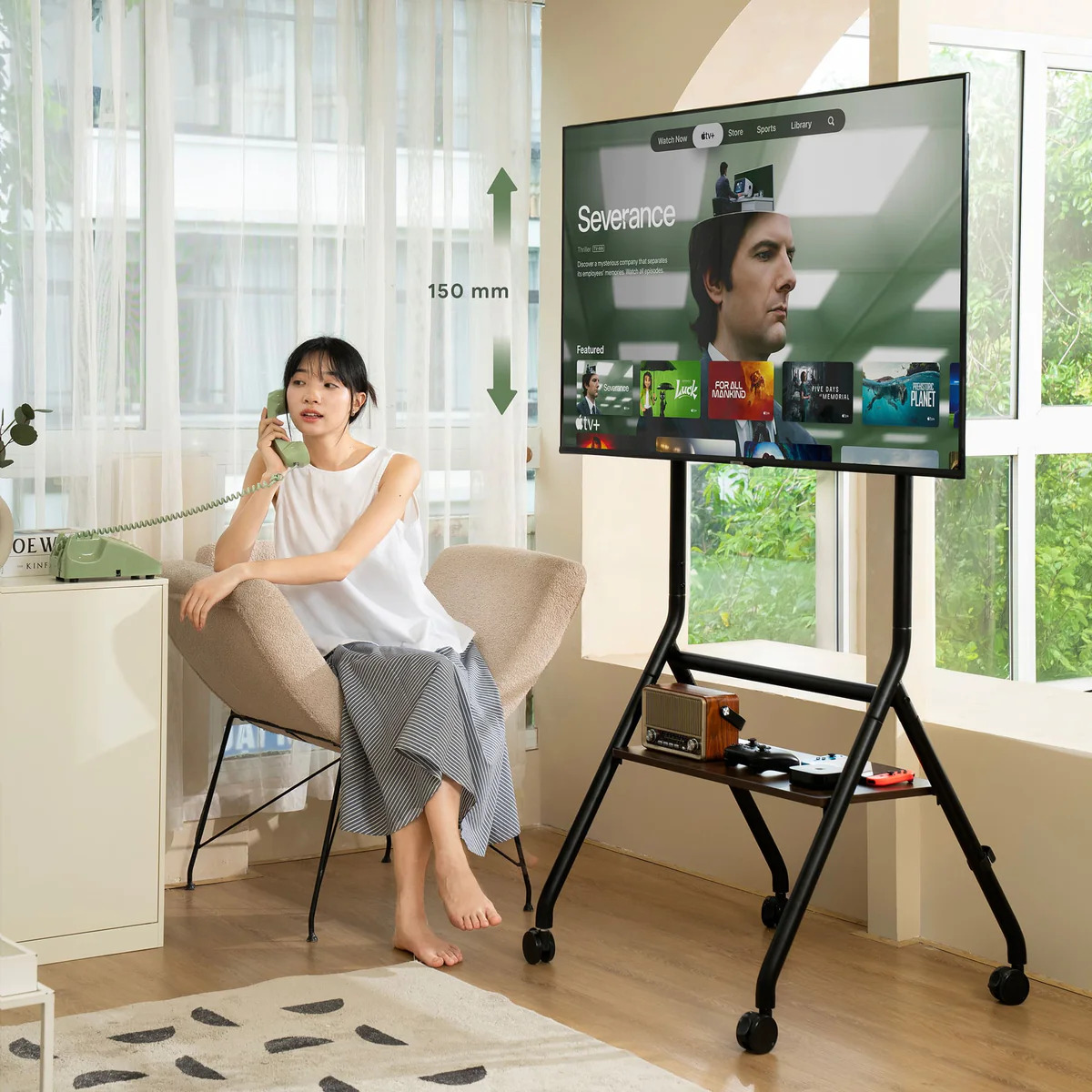 Giá treo tivi di động Hyperwork Era Stand HPW-TVC03-BLK Đen (37 - 86 inch)