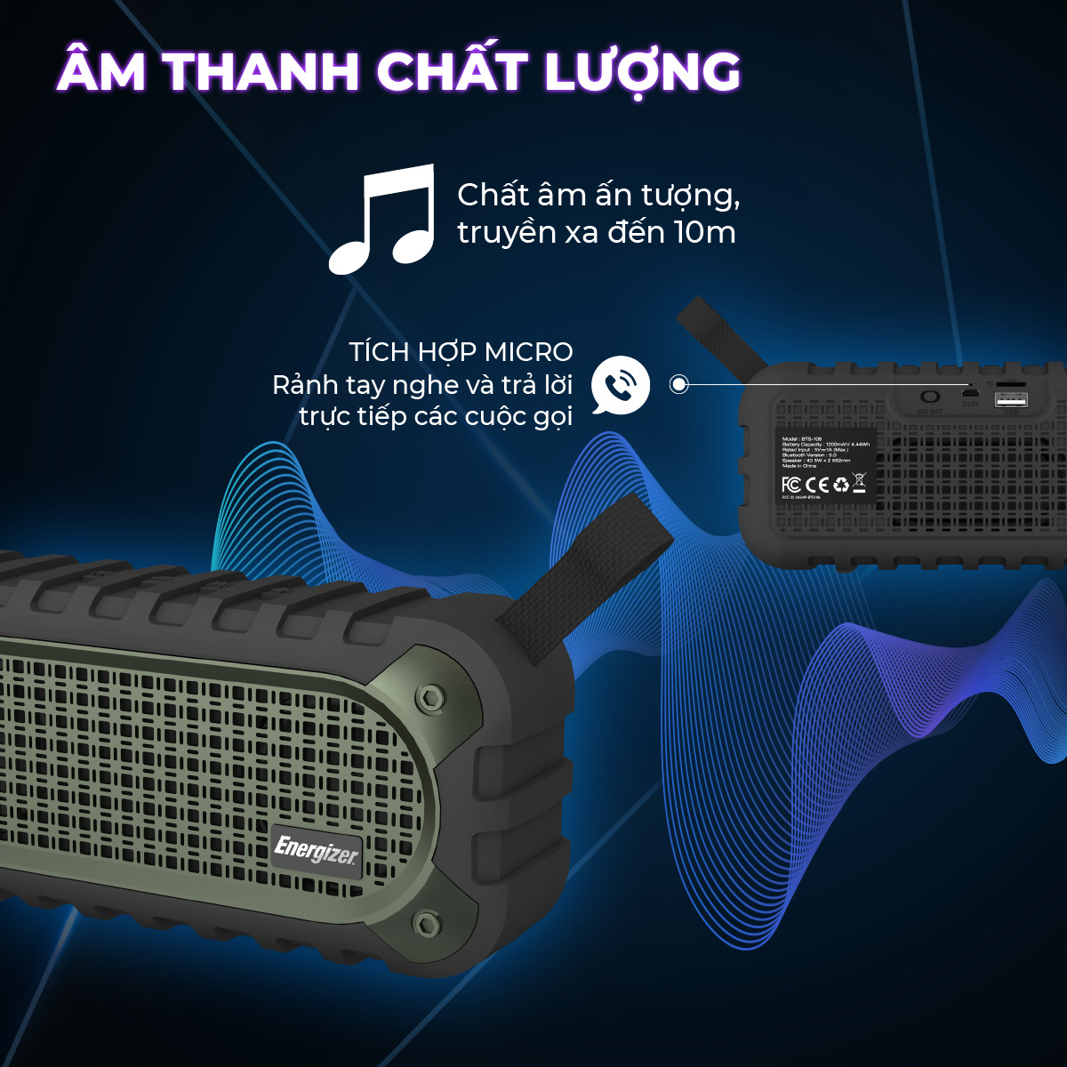 Loa bluetooth Energizer BTS 106